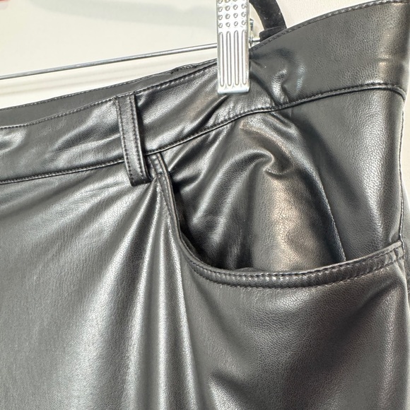 Black Faux Leather Women's Pants - Picture 5 of 8